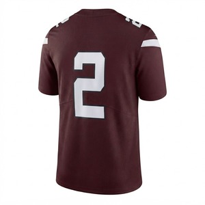 Trendiness <b>Maroon</b> American Football Jersey Men's Athletic Sportswear Breathable Mesh Front 100% Polyester Quick Dry Short Sleeve - Product Image 2