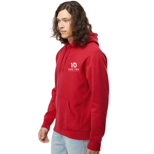 <b>Mens</b> Heavyweight Cross-Grain Hoodie <b>Red</b> Color Premium Cotton Fleece Pullover <b>Sweatshirt</b> Custom Logo OEM ODM Casual Winter Wear - Product Image 1