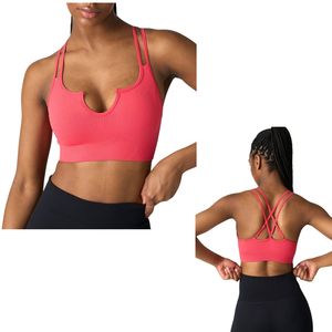 เสื้อชั้นในกีฬาผู้หญิงไร้ตะเข็บแบบร่อง ยกกระชับทรงสวย สำหรับออกกำลังกาย ฟิตเนส โยคะ ชุดออกกำลังกาย รับผลิตตามแบบ พร้อมโลโก้ OEM ขายส่ง - Product Image 1
