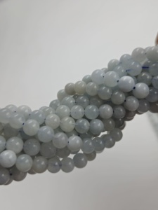 Cuentas Redondas Sueltas de Aguamarina Natural para la Elaboración de Joyas - Product Image 1