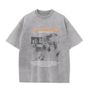 Camiseta de cuello redondo para hombre, oversize, de corte holgado, hombros caídos, manga corta, de algodón, estilo casual y streetwear - Product Image 1