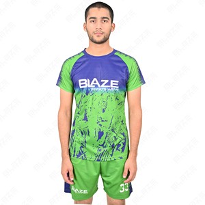 Ensemble de maillot de football unisexe Blaze Sports Wear vert à manches courtes, col rond, en polyester respirant, coupe athlétique, toutes saisons - Product Image 3