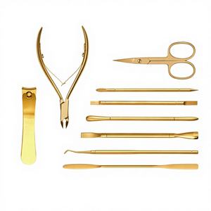 Cortacutículas y tijeras de acero inoxidable premium con cuchillas curvas para diestros, cureta para uñas - Herramientas de belleza duraderas - Product Image 1