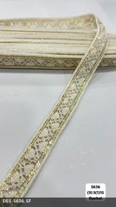 Dentelle florale brodée avec motifs floraux et feuillage, largeur 3 cm, rouleau de 9 mètres pour vêtements ethniques, sacs, chaussures et textiles de maison - Product Image 3