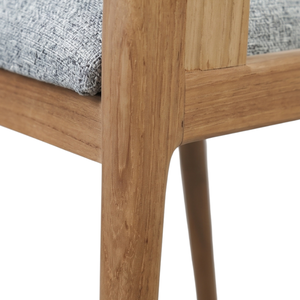 Fauteuil en teck écologique et durable avec siège rembourré, chaise de salle à manger moderne pour restaurant, hôtel, maison, mobilier de salle à manger - Product Image 3