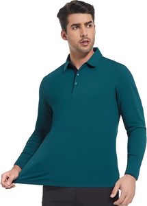 Chemises de golf à manches longues pour hommes, polos décontractés pour hommes, chemises à col performantes, vêtements de travail, bureau - Product Image 2