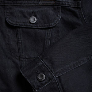 New 2026 Berit Unisex Regular Denim Jacket Asphalt Black Custom Vintage Wash Streetwear Casual OEM Low MOQ Manufacturer Knitted - Product Image 2