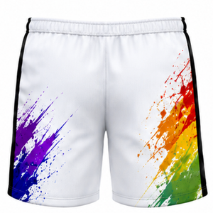 Pantalones Cortos de Voleibol Blancos Multicolor, Uniformes Deportivos con Diseño de Salpicaduras de Color, Ropa para Partidos de Equipo, Entrenamiento de Alto Rendimiento - Product Image 2