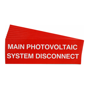 สติกเกอร์เตือนแบบพิมพ์ล่วงหน้าสำหรับแผงโซลาร์เซลล์ Brady Solar Main PV - สติกเกอร์ PVC แบบด้าน ทนทาน ขนาด 4x6 นิ้ว ติดด้วยตัวเอง - Product Image 1