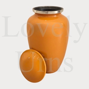 Classic orange cremation urn customizable adult medium <b>keepsake</b> <b>memorial</b> ashes container - Product Image 2