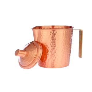 Vente chaude Personnaliser Pichet En Cuivre 100% Cuivre Martelé Conception Pichet Indien Pichet À Eau distributeur de cruche d'eau - Product Image 1