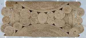 Alfombra Redonda de Yute Tejida a Mano con Diseño de Conchas Estilo Boho, Fibra Natural, Decoración Rústica para el Hogar - Product Image 2