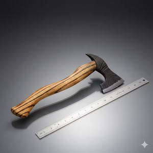 Hacha Vikinga Forjada a Mano, Personalizable, para Camping, con Espiga Plana, Hoja de Acero con Alto Contenido de Carbono, Mango de Madera de Palisandro, para Actividades al Aire Libre y Bushcraft - Product Image 2