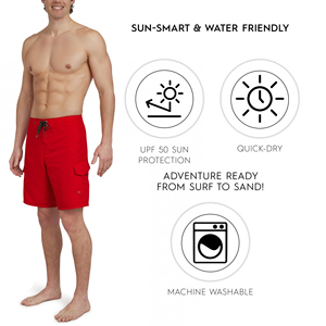 Shorts de plage pour hommes, pour utilisation sur terre et en eau, tissu extensible polyvalent, séchage rapide, pour la randonnée, la natation et la pêche - Product Image 6