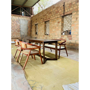 wooden dining <b>set</b> with <b>bench</b> or <b>table</b> modern dining <b>table</b> contemporary 2seater <b>bench</b> with chair <b>and</b> dining <b>table</b> - Product Image 4