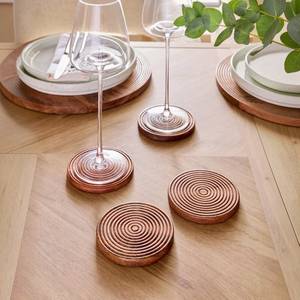Sous-verres en bois faits à la main, modernes, personnalisables, résistants à la chaleur, réutilisables, pour la décoration de table à la maison, fabrication artisanale impériale - Product Image 4