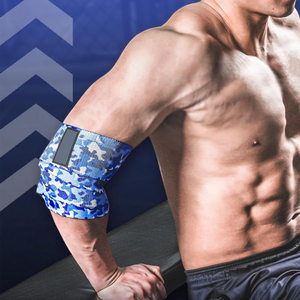 Protège-coudes Strongman sur mesure pour haltérophilie, squats, presse, entraînement de force – Coton et matériaux élastiques mélangés – Soutien de coude fitness - Product Image 3