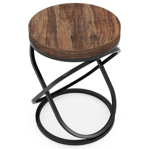 Black Metal Frame Coffee <b>Table</b> With <b>Wood</b> <b>Top</b> Durable and Stylish Enough to Use in the Kitchen Living Room Basement <b>Table</b> - Product Image 3