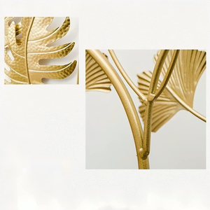 Modern Nordic Metal Monstera Leaf Wall Decor <b>Framed</b> Botanical Wall Hanging Art for Luxury Home Office and Hotel Interiors - Product Image 4