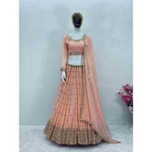 Belle tenue de soirée pour femmes ensemble Lehenga Choli et Dupatta - Product Image 5