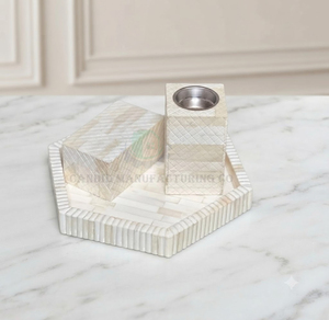 Porta Incienso con Incrustaciones de Hueso, Bandeja Hexagonal para Incienso, Exhibidor Decorativo de Aromaterapia para Decoración del Hogar - Product Image 2