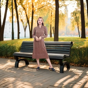 Women's Winter Fine <b>Pashmina</b> Sweater Dress Cashmere Wool Solid Knitted Soft Light Weight New Look Simple Design Natural - Product Image 5