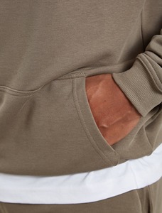 Sweat-shirt à capuche kaki pour homme, 100% coton, molleton français, décontracté, poche avant, logo imprimé, vêtement d'automne, coupe classique - Product Image 3