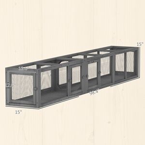 Tunnel per Gatti in Legno Grigio Scuro con 8 Porte, Design Combinabile per Uso Esterno - Product Image 3