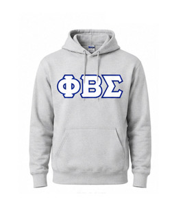 Sudadera con Capucha Bordada Gris de Invierno Phi Beta Sigma, Sudadera Informal Unisex de Forro Polar con Logotipo de Letras Griegas en la Parte Delantera, 100% Algodón - Product Image 1