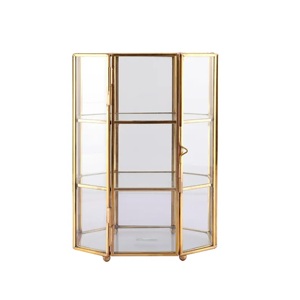 Boîte à bijoux décorative personnalisée en laiton et verre, avec fermoir, pour ranger les bibelots - Product Image 1