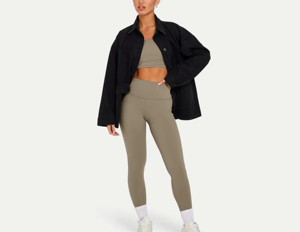 Leggings de compression pour femmes en gros, taille mi-haute, en tissu tricoté extensible dans les quatre sens, respirants, pour la performance sportive - Product Image 1