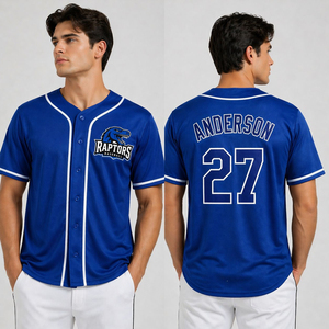 Maillot de baseball personnalisé pour hommes grandes tailles, respirant, brodé, autographié, modèle Anderson des Raptors - Product Image 3