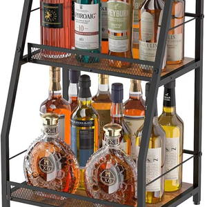 Estante de Barra Independiente Tipo Escalera para Botellas de Whisky y Vino, Decoración para Bar en Casa, Estante de Almacenamiento de Múltiples Niveles Resistente - Product Image 1