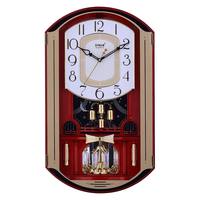 Jam Dinding SONAM Quartz dengan Pendulum dan Lonceng Musik, Desain Melengkung, Plastik Biru, Tampilan Analog, Dapat Digantung untuk Ruang Tamu