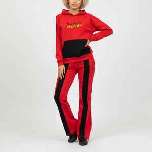 Conjunto de Sudadera con Capucha y Pantalones Deportivos Vintage con Lavado Ácido Personalizado, Estilo Urbano, Bordado Rosa, Tendencia 2026 para Mujer - Product Image 6