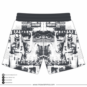 Mawra Men's Black White Abstract Print <b>Shorts</b> Quick Dry Regular Fit Gym Training Workout Beach <b>Shorts</b> For Unisex - Product Image 6