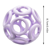 Anneau de dentition souple en silicone de qualité alimentaire en forme de balle pour bébé, jouet de dentition 0-24 mois, cadeau avec option de logo personnalisé