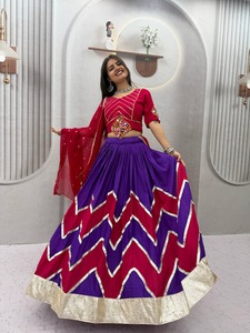 Conjunto de Lehenga Choli Étnico Indio de Algodón Rion, Completamente Cosido, Ropa Festiva India para Bodas, para Mujeres - Product Image 5
