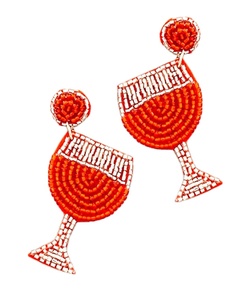 Pendientes de cuentas de vidrio hechos a mano de la mejor calidad para mujer, rojos, con baño de oro, joyería conmemorativa para niñas de la India - Product Image 1