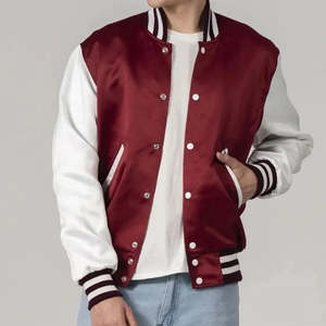 Veste universitaire homme Mono Clothing, bordeaux et blanc, coupe classique, col montant, extérieur en laine/polyester écologique, doublure en coton, haute qualité - Product Image 6