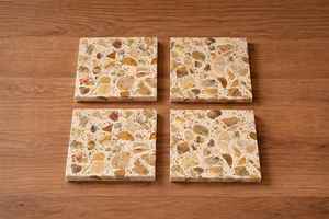 Ensemble de quatre dessous-de-verre en marbre style bohème, pierre naturelle, décoration maison - Product Image 4
