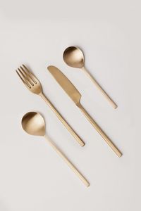 Elegant Gold Flatware <b>Set</b> High Mirror Polish Dishwasher Safe Metal Cutlery for Wedding Occasion - Product Image 3