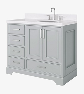 Mueble de Baño Mary de 42 Pulgadas con Lavabo a la Derecha, Solo Mueble, 3 Opciones de Acabado, Directo de Fábrica, Vietnam - Product Image 2
