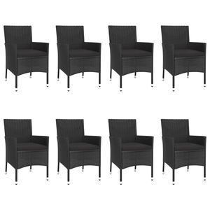 Ensemble de 8 ensembles de salle à manger de jardin noirs pour patio - Product Image 4