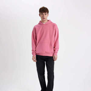 Wholesale Custom High Quality Heavyweight <b>Pink</b> Oversized Men's Cotton Pullover Hoodie Streetwear Unisex Blank <b>Sweatshirt</b> - Product Image 3