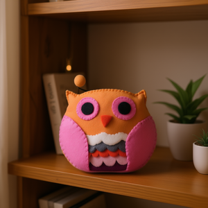 Women's Pinky Owl Felt Tote Bag Elegant Purple and for <b>Pink</b> Felt Owl <b>Purse</b> with Diverse Features - Product Image 3