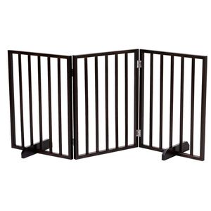 Walnut Wood Pet Gate & Pen Elegant Wooden Dog Fence - Product Image 1
