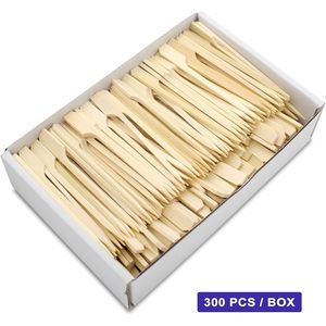 300 Palillos de Bambú de 3.5 Pulgadas, Resistentes y Planos, para Aperitivos, Frutas, Bebidas, Barbacoa y Accesorios - Product Image 2