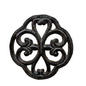 Skies Trader Salvamanteles Redondo de Hierro Fundido con Diseño Fleur de Lis, Soporte Metálico Resistente al Calor para Ollas y Cacerolas, Venta al por Mayor - Product Image 1