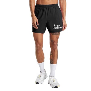 Latest Breathable <b>Elastic</b> Waist Polyester Men Shorts Casual Moisture Wicking Workout Blank Running Fitness Men Athletic Wear - Product Image 4